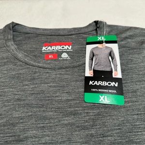 KARBON Mens 100% Merino Wool Layer Shirt - Gray